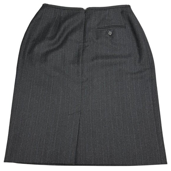 LAUREN Ralph Lauren Wool Pinstripe Pencil Skirt Size 4 Dark Gray - Picture 5 of 6